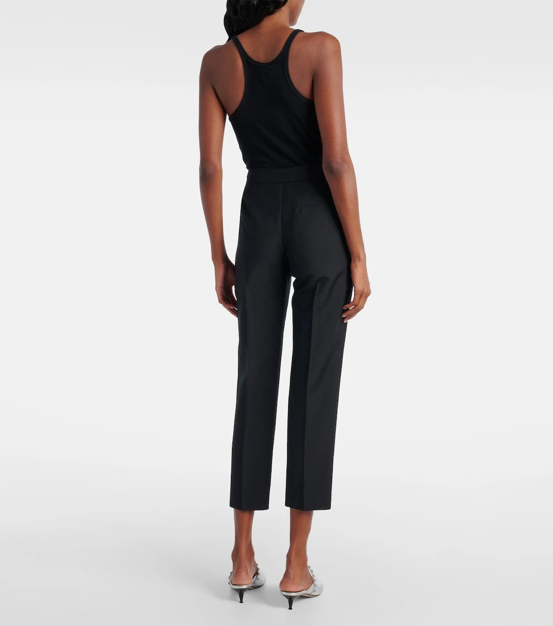 McQueen - Wool and mohair cropped straight pants