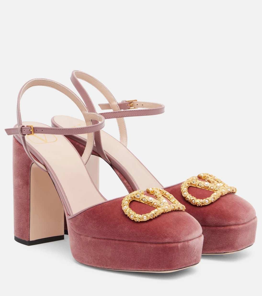 Valentino Garavani - VLogo 115 velvet platform pumps