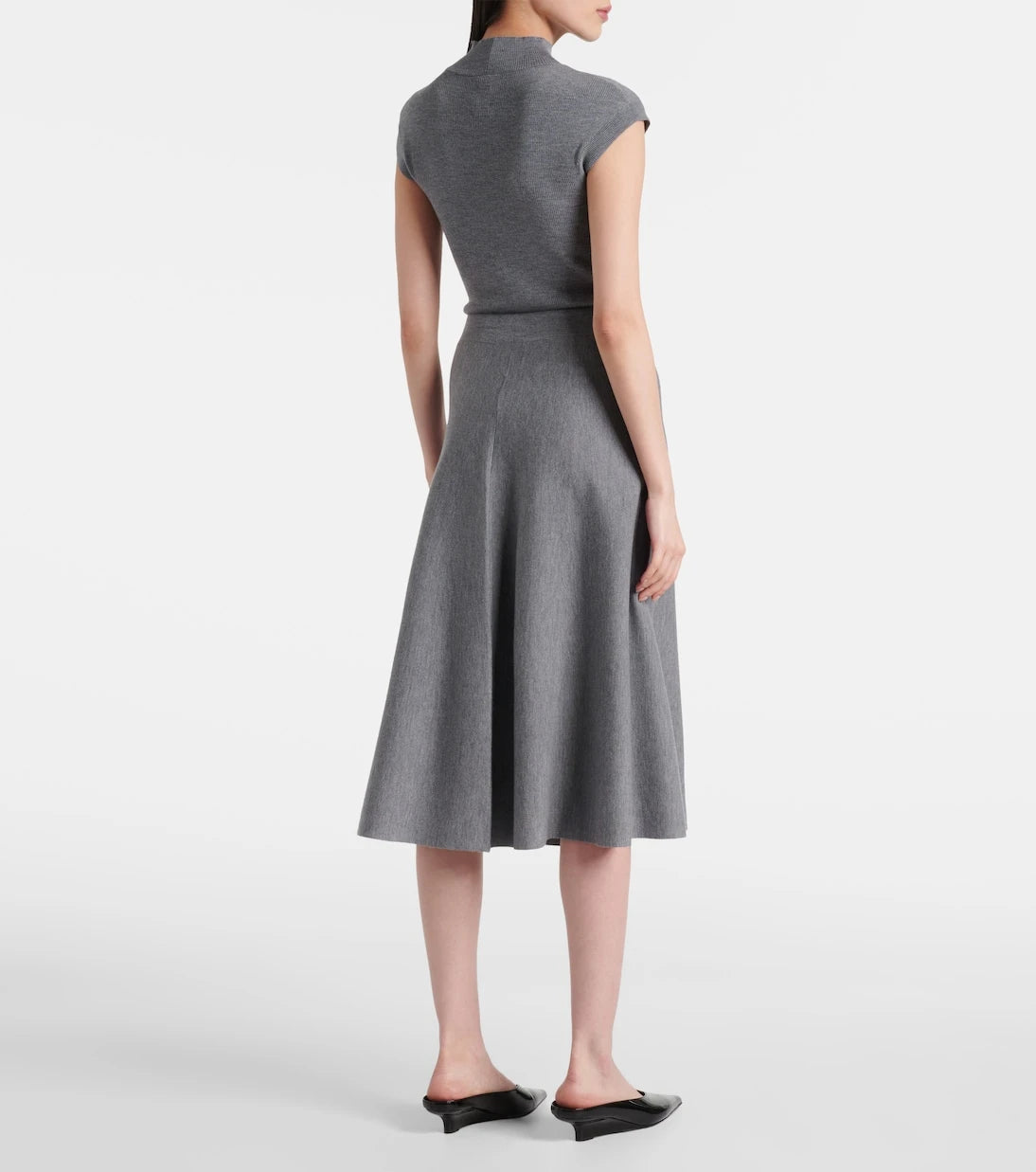 Jardin des Orangers - Wool high-rise midi skirt