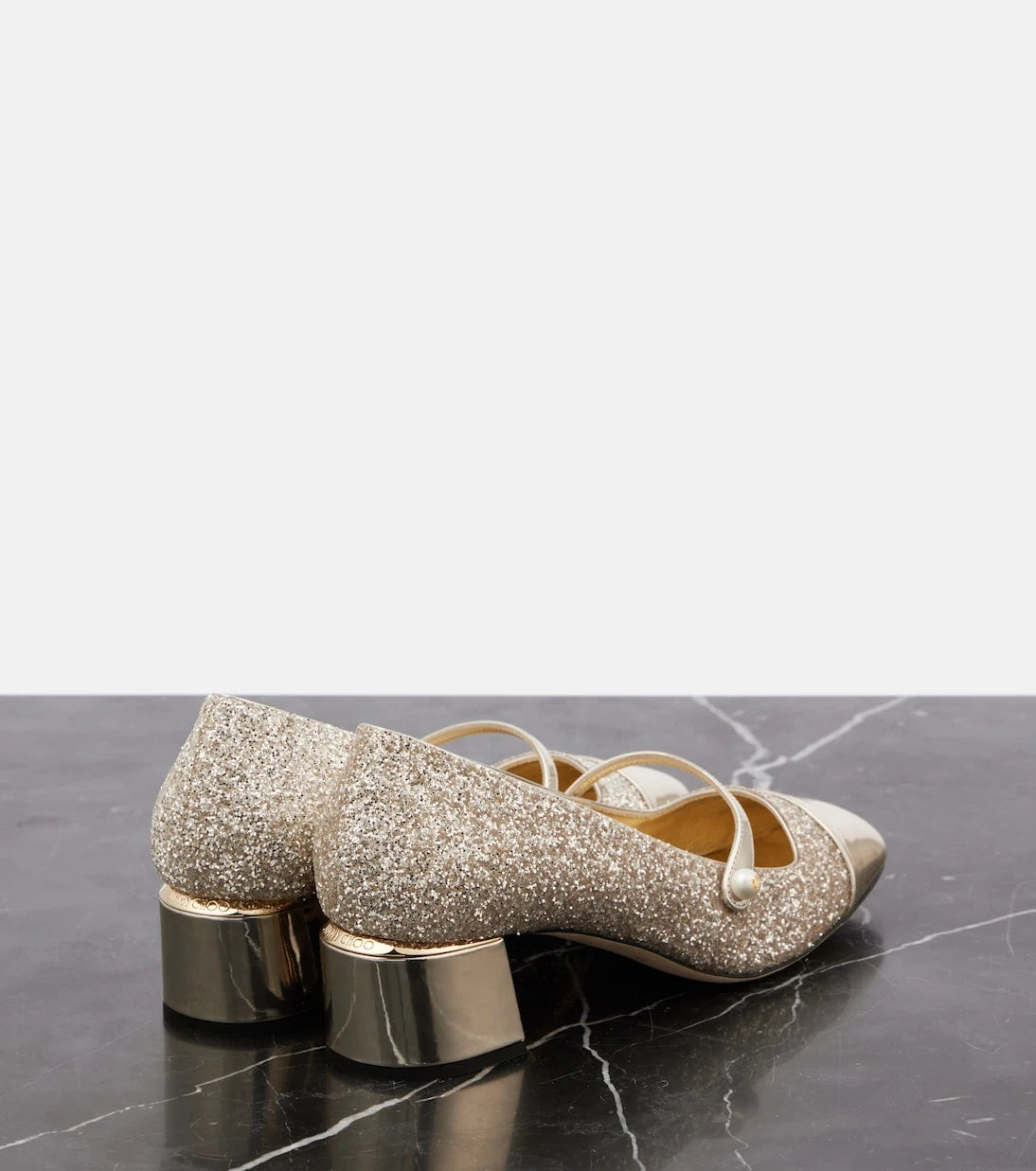 Jimmy Choo - Elisa 45 glitter and leather pumps
