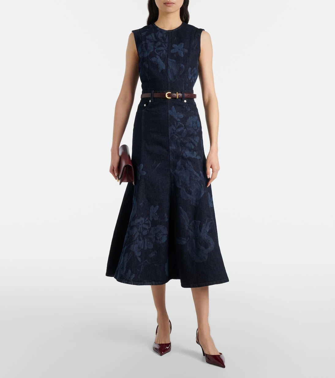 Erdem - Floral denim midi dress