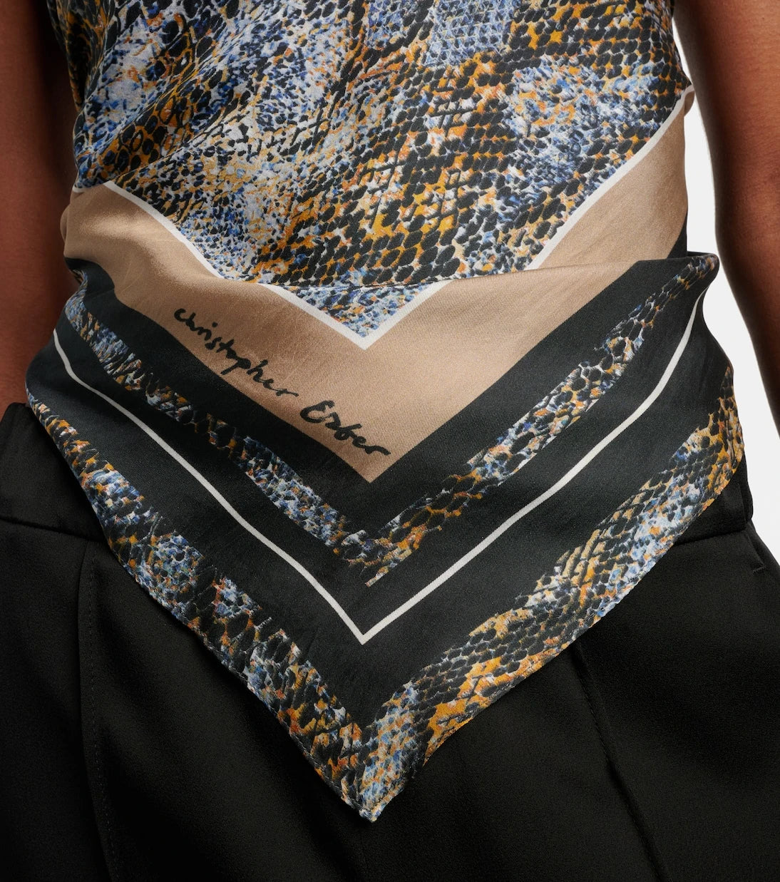 Christopher Esber - Snake-print silk scarf