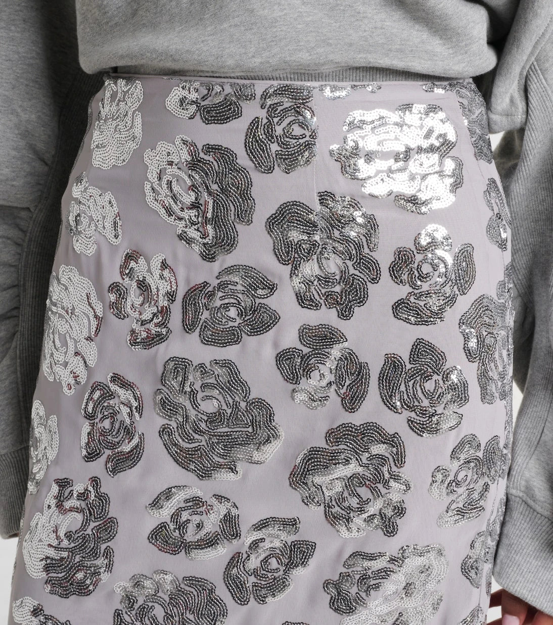Rotate - Floral sequined chiffon pencil skirt