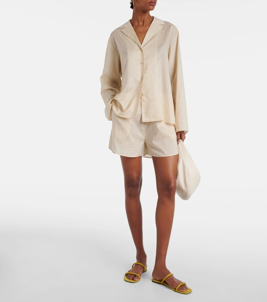 Toteme - Monogram cotton-blend shorts