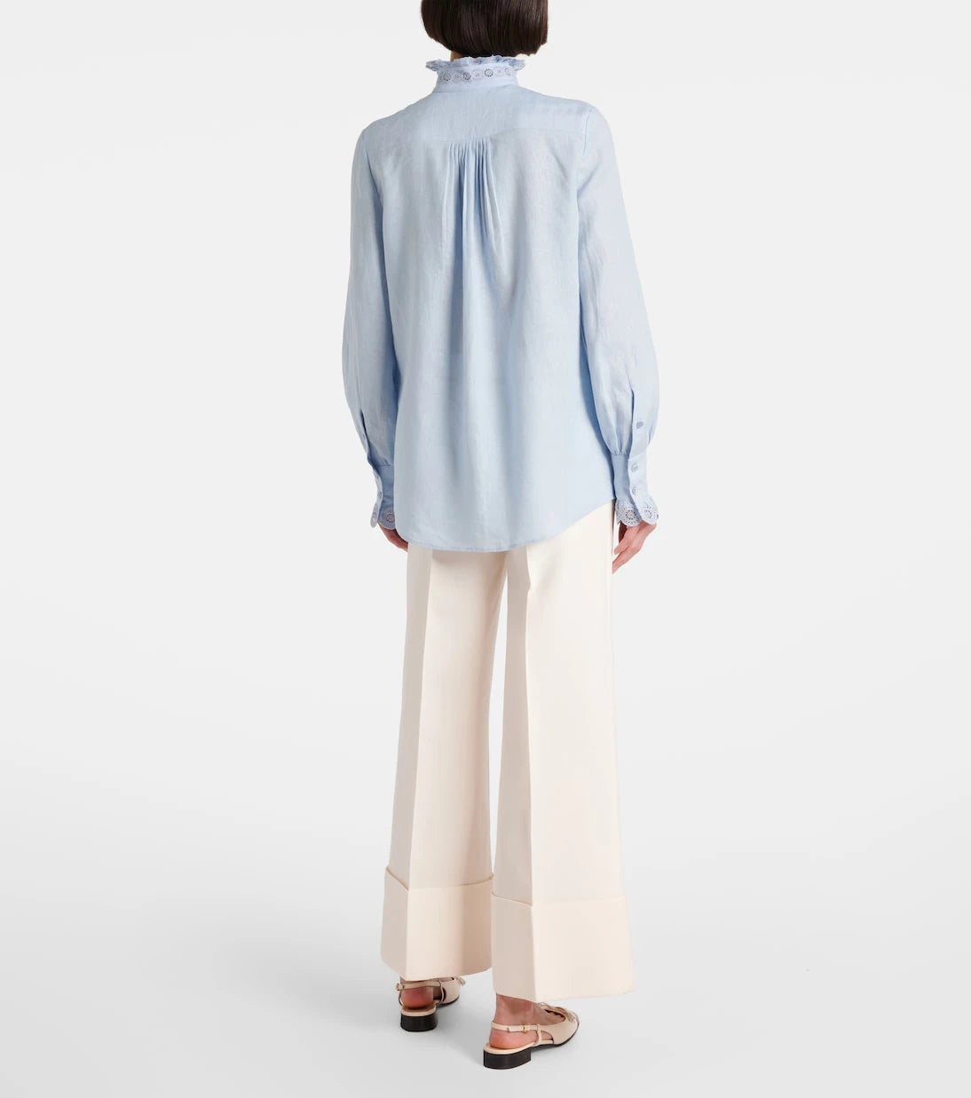 Valentino - Broderie anglaise linen blouse