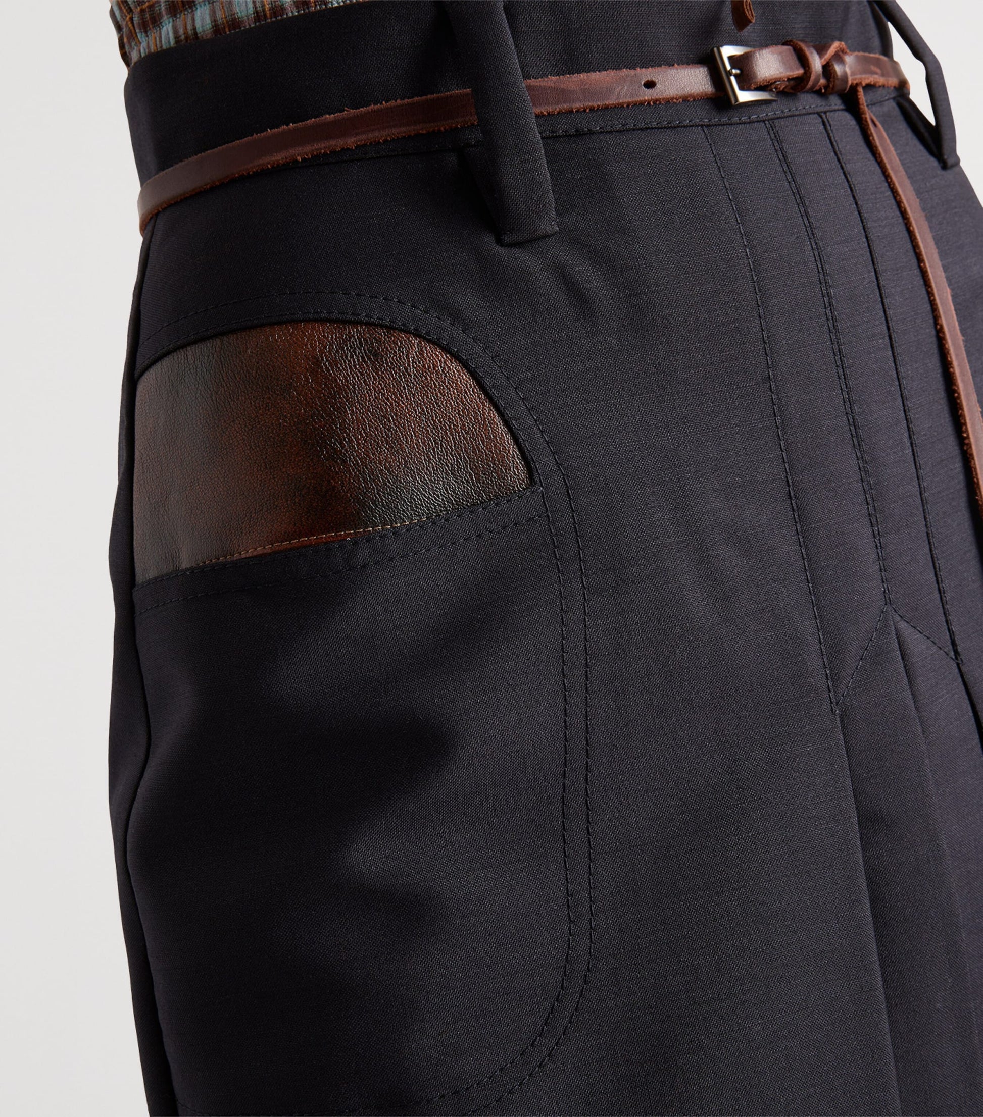 Prada Blue Mohair-Wool Midi Skirt