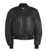 Alexander Wang Black Lambskin Cropped Bomber Jacket
