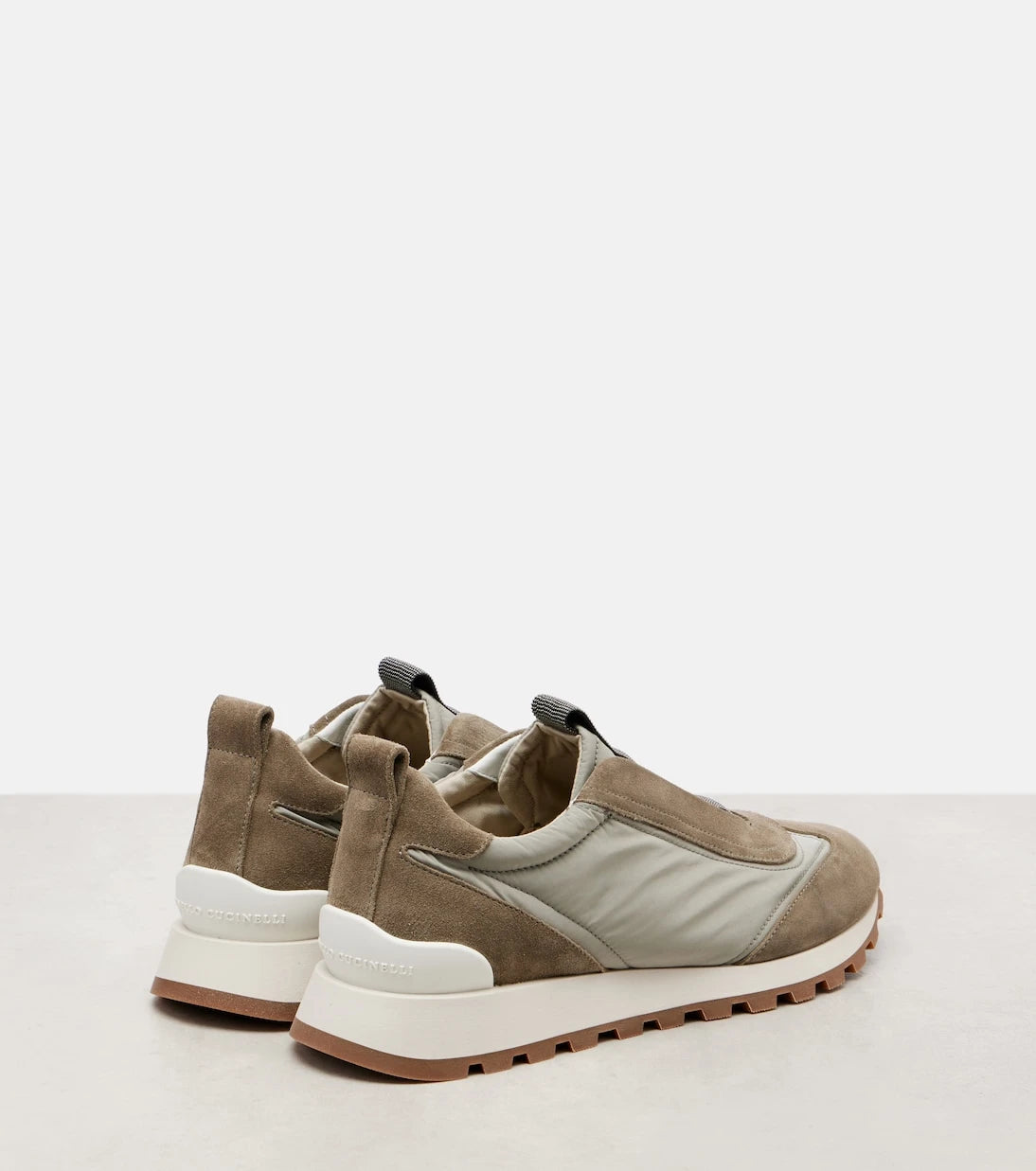 Brunello Cucinelli - Monili suede-trimmed sneakers