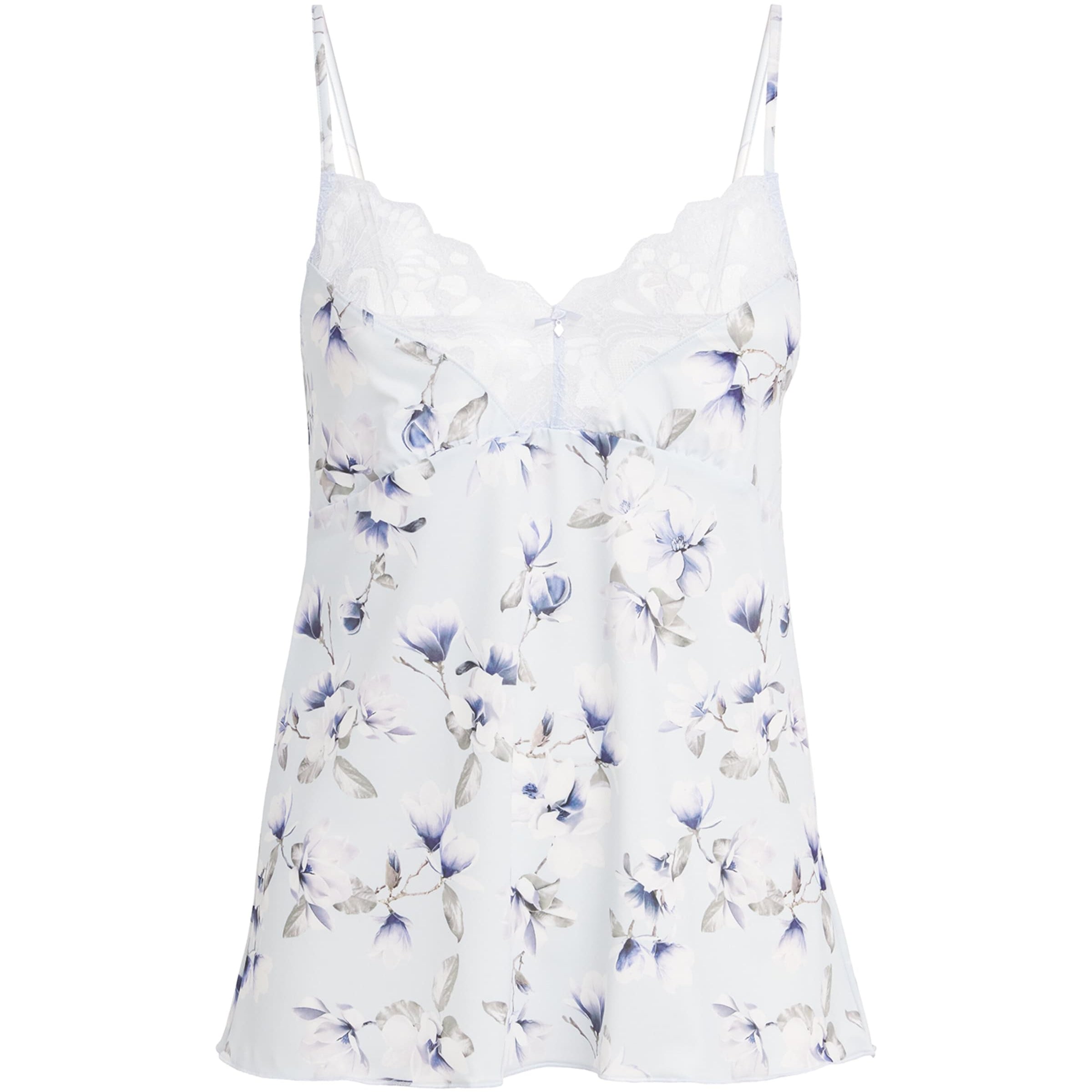 Fantasie Blue Lace-Trim Floral Lucia Camisole Top