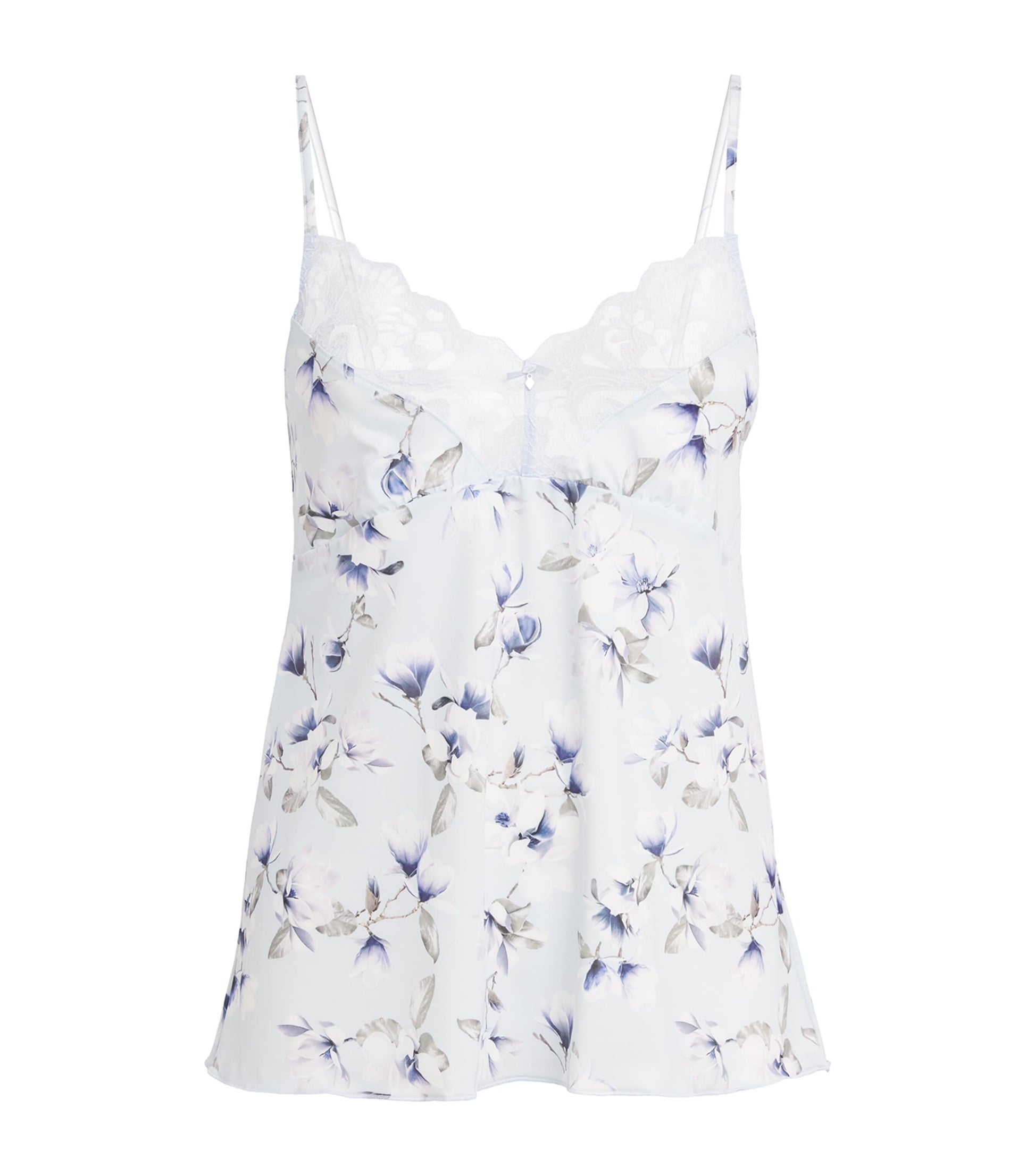Fantasie Blue Lace-Trim Floral Lucia Camisole Top