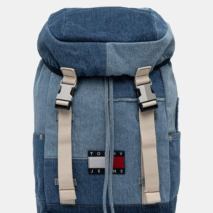 Tommy Jeans kabin bagajı için denim erkek seyahat sırt çantası