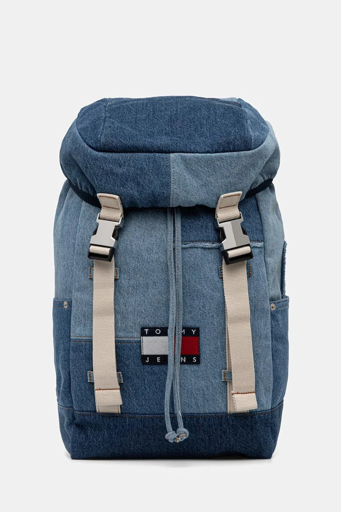 Tommy Jeans kabin bagajı için denim erkek seyahat sırt çantası