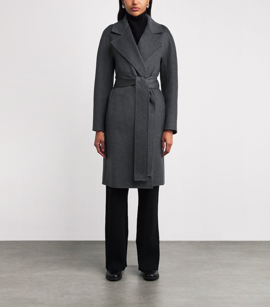 Joseph Grey Double-Faced Wool-Cashmere Costa Coat