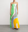Multi Silk Bandeau Aura Maxi Dress