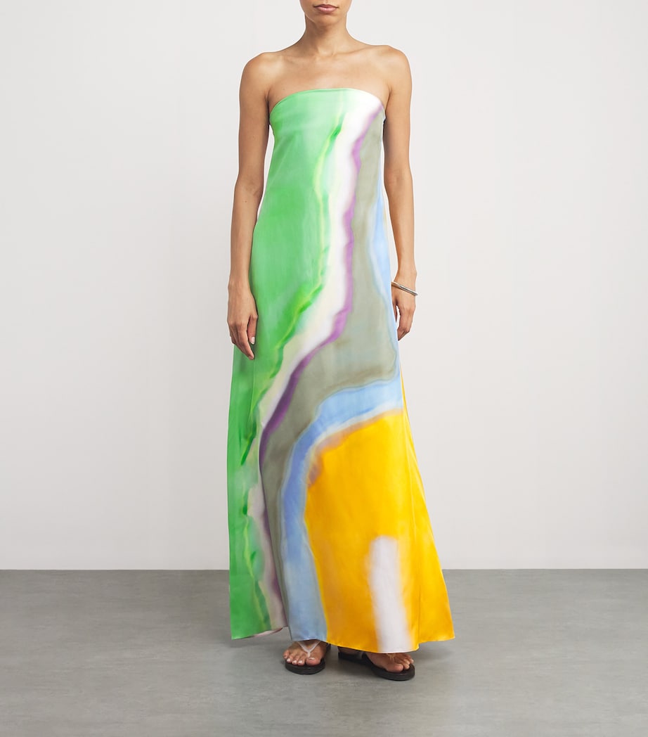 Multi Silk Bandeau Aura Maxi Dress