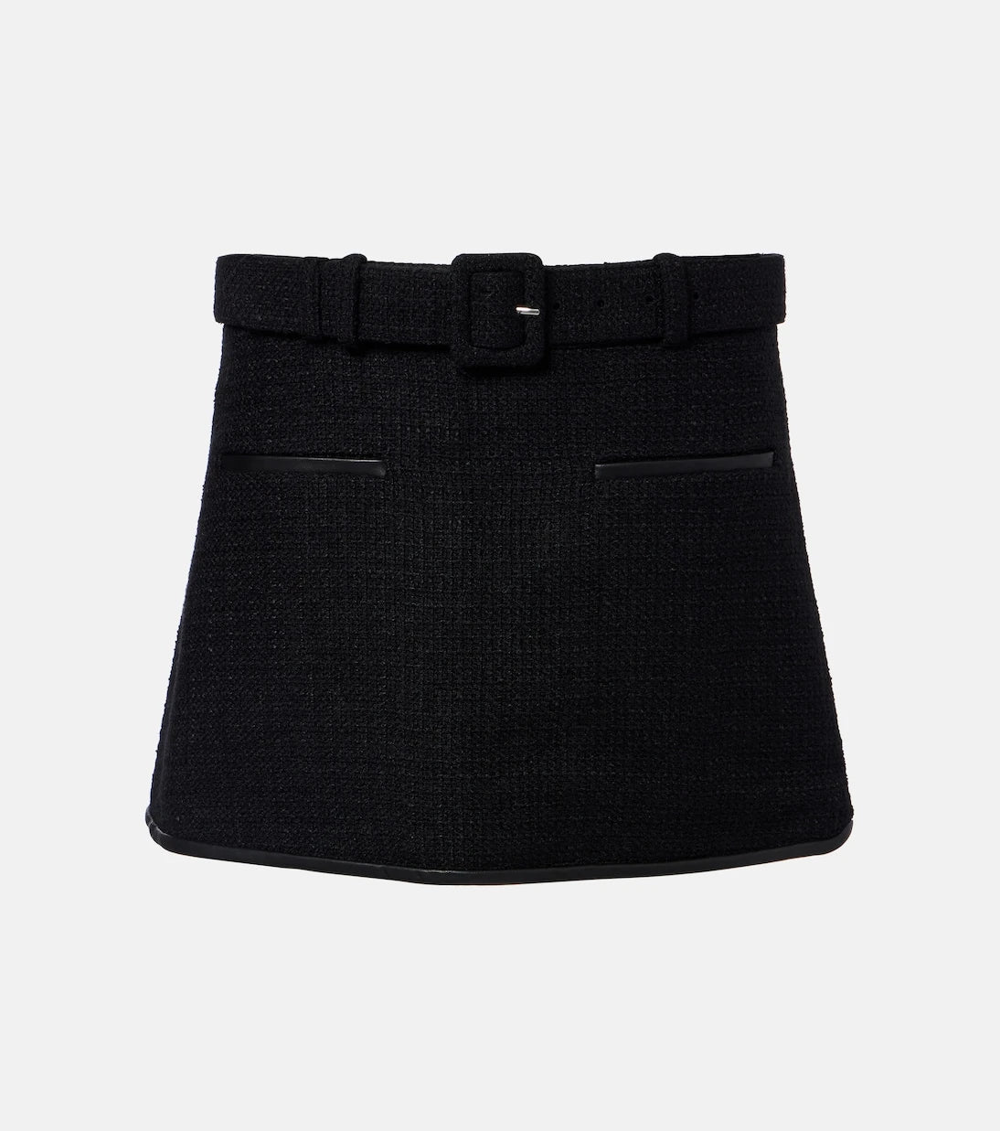 Self-Portrait - Belted tweed miniskirt