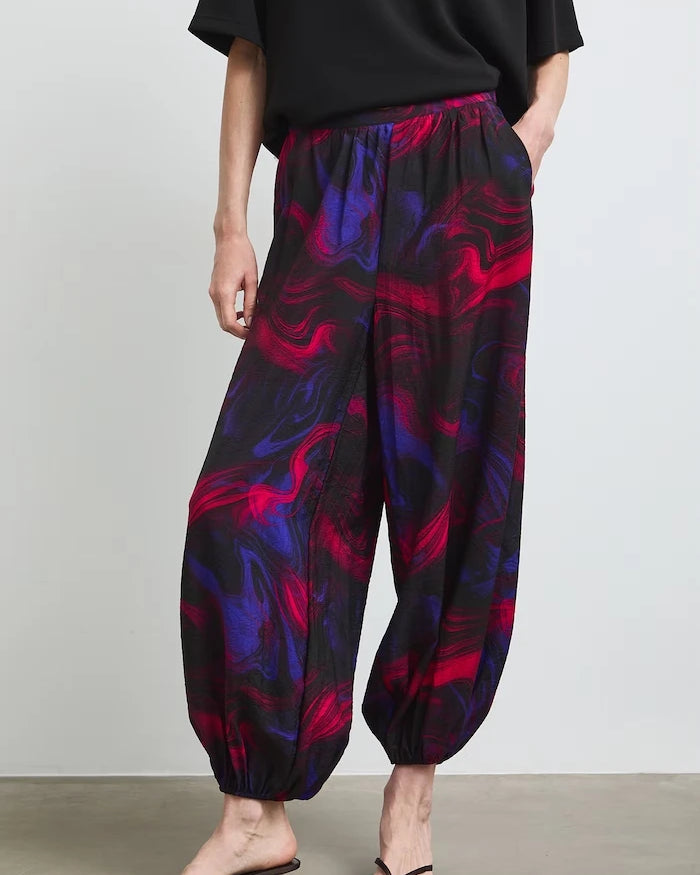 Medicine viskonlu slouchy kadın pantolon
