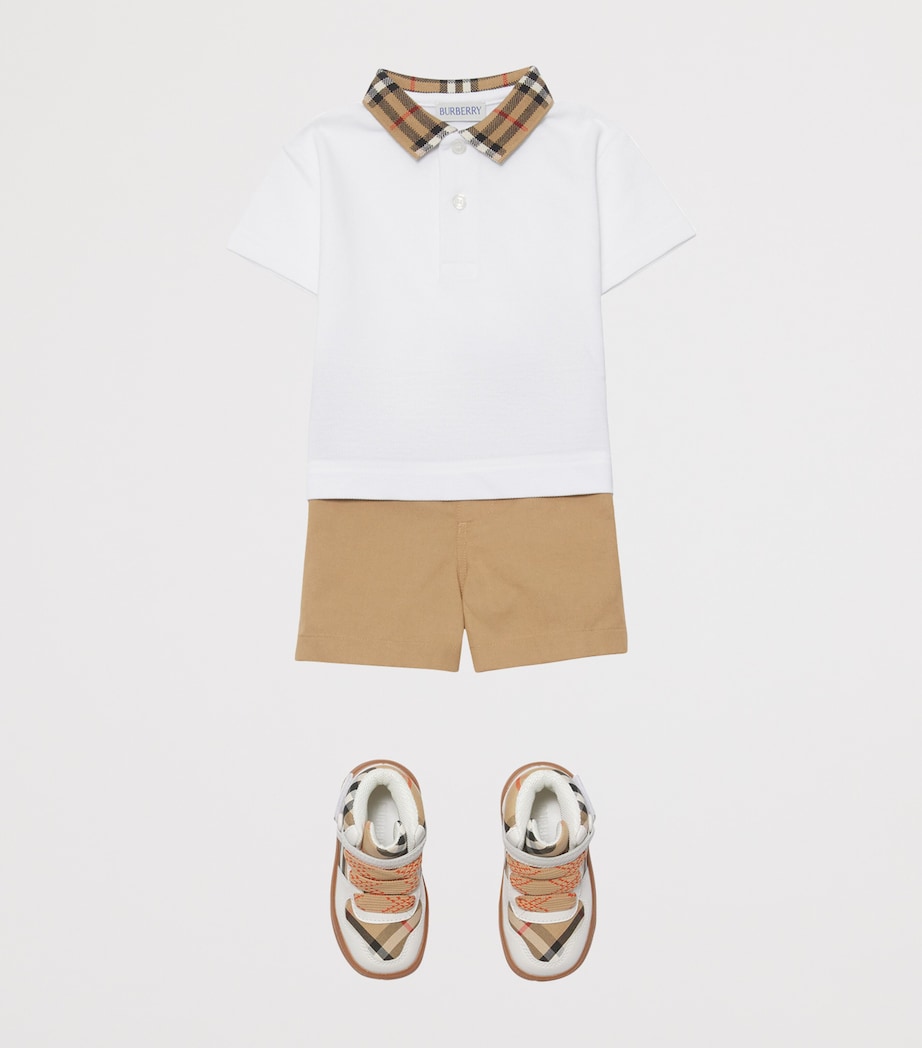 Burberry Kids Cotton Check-Collar Polo Shirt (6-24 Months)