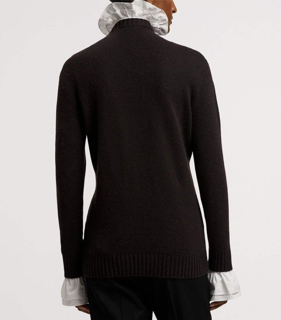 Ralph Lauren Collection Brown Cashmere Fall Polo Bear Sweater