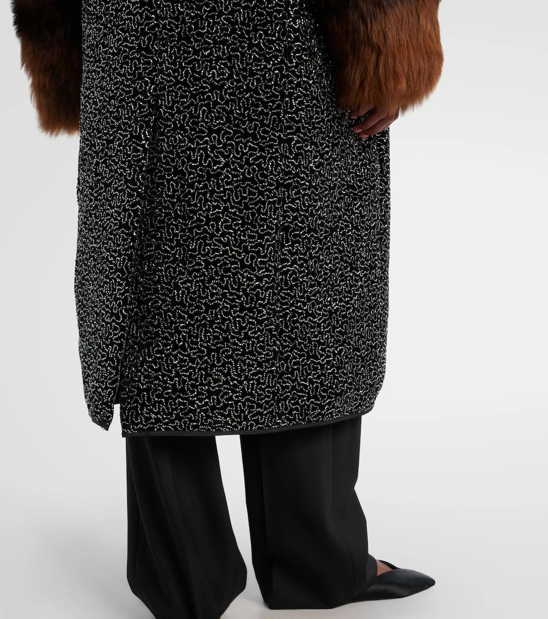Jacques Wei - Embellished shearling-trimmed coat