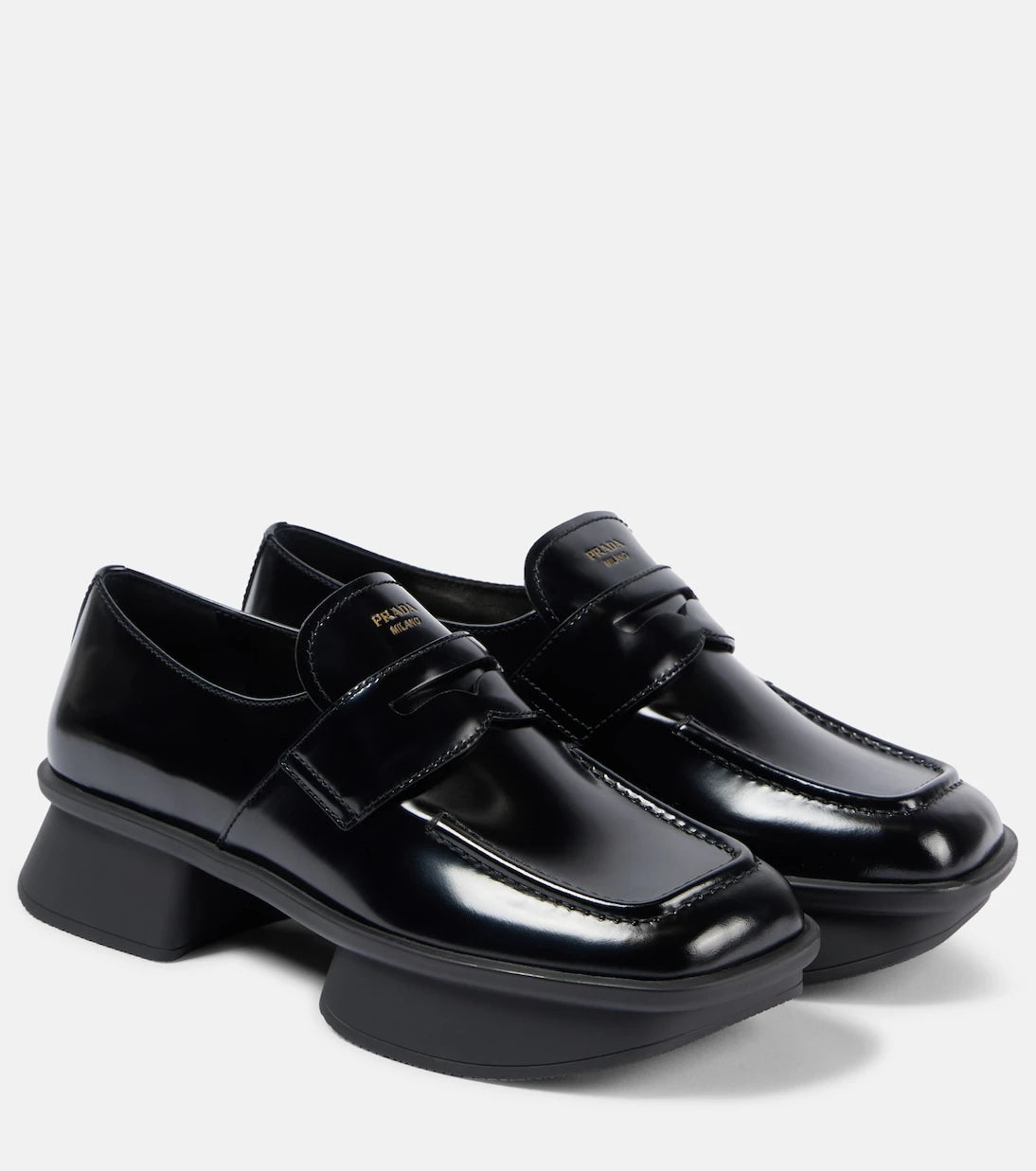 Prada - Equal leather penny loafers