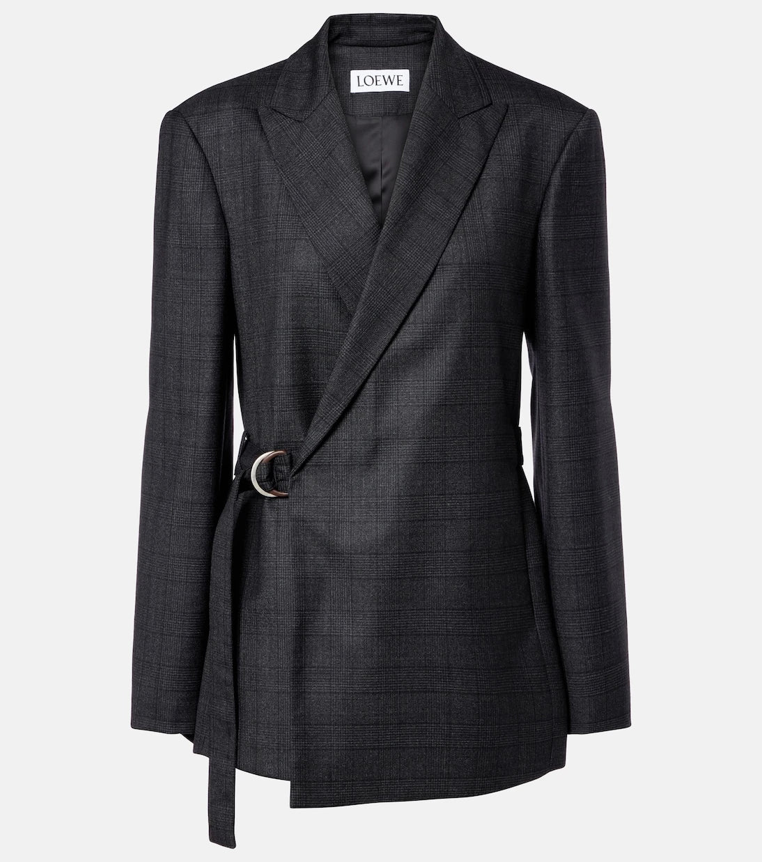 Loewe - Prince of Wales check wool wrap blazer