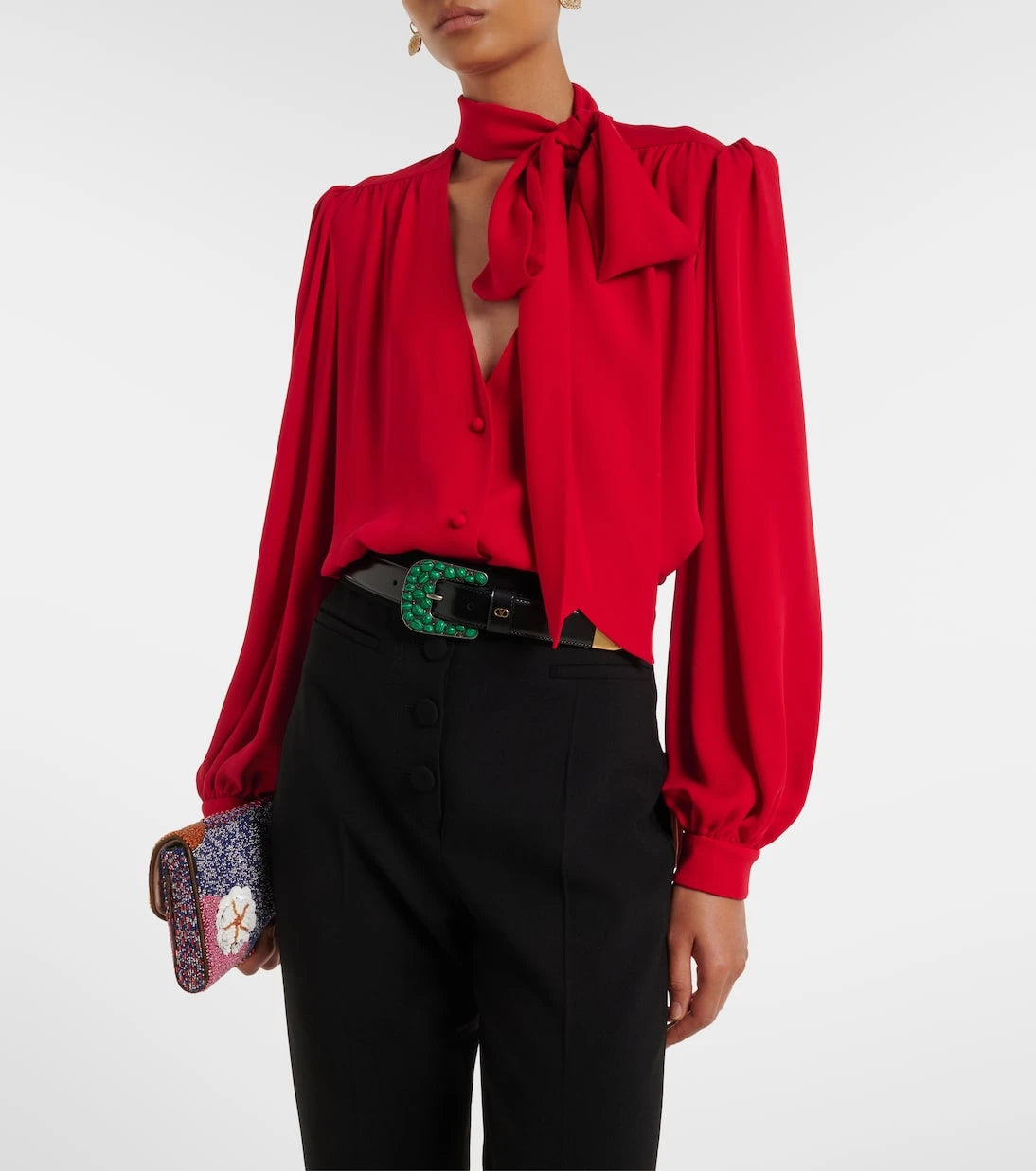Valentino - Tie-neck silk georgette blouse