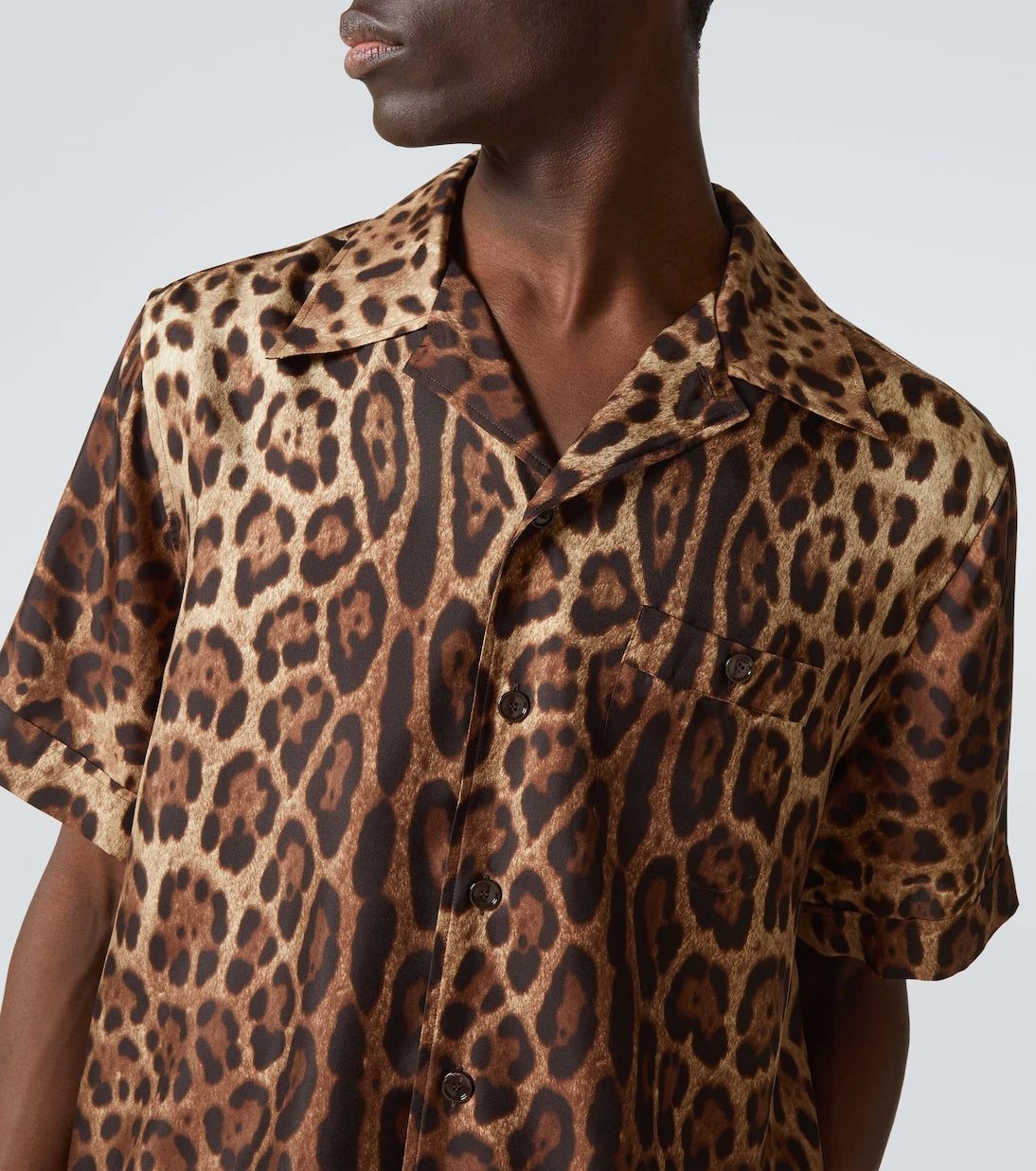 Dolce&Gabbana - Leopard-print silk bowling shirt