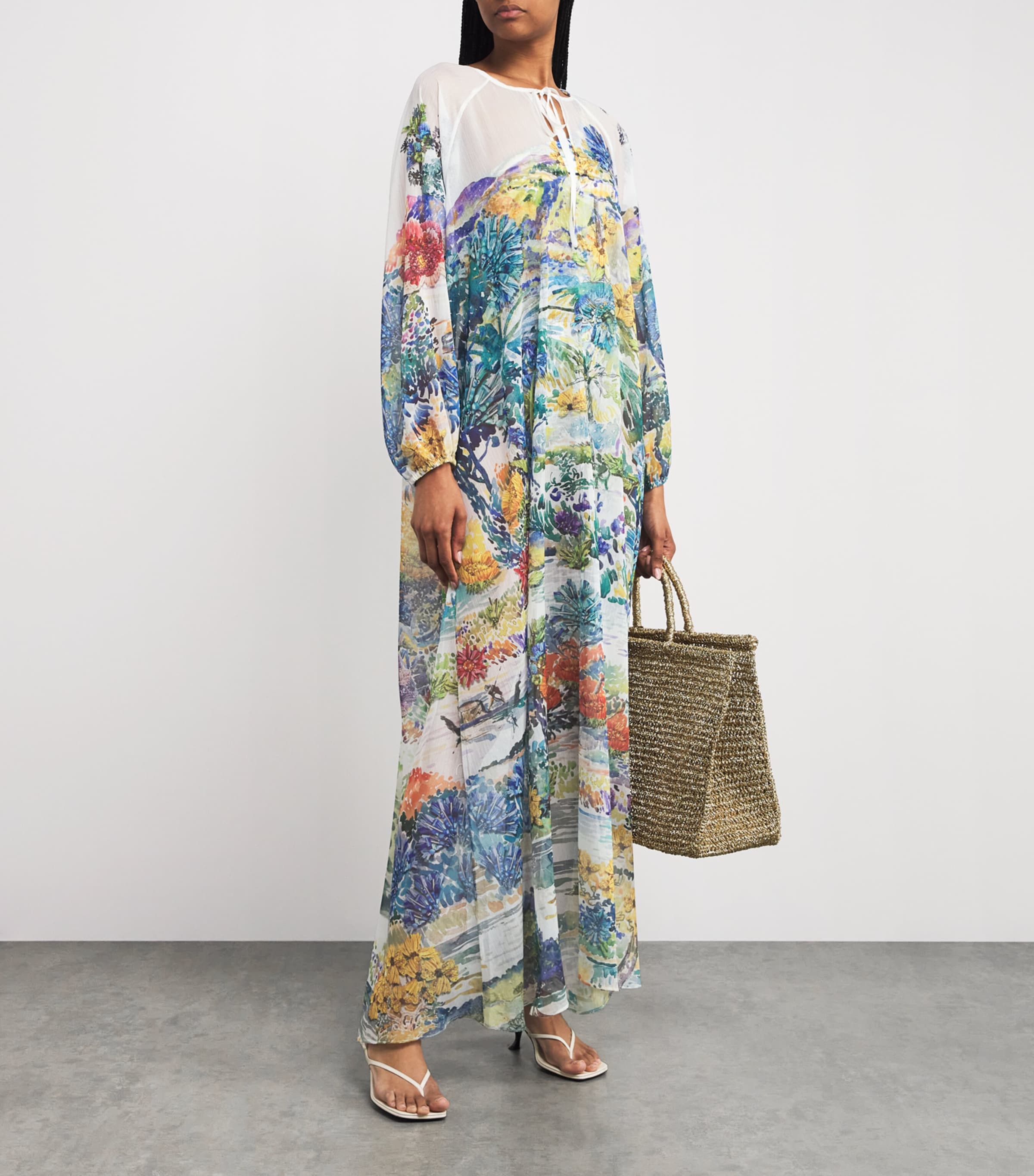 Multi Crepe Printed Cevennes Kaftan