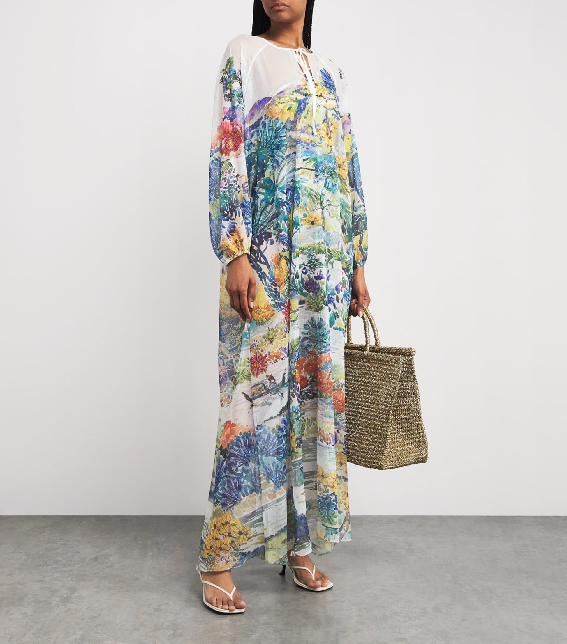 Multi Crepe Printed Cevennes Kaftan