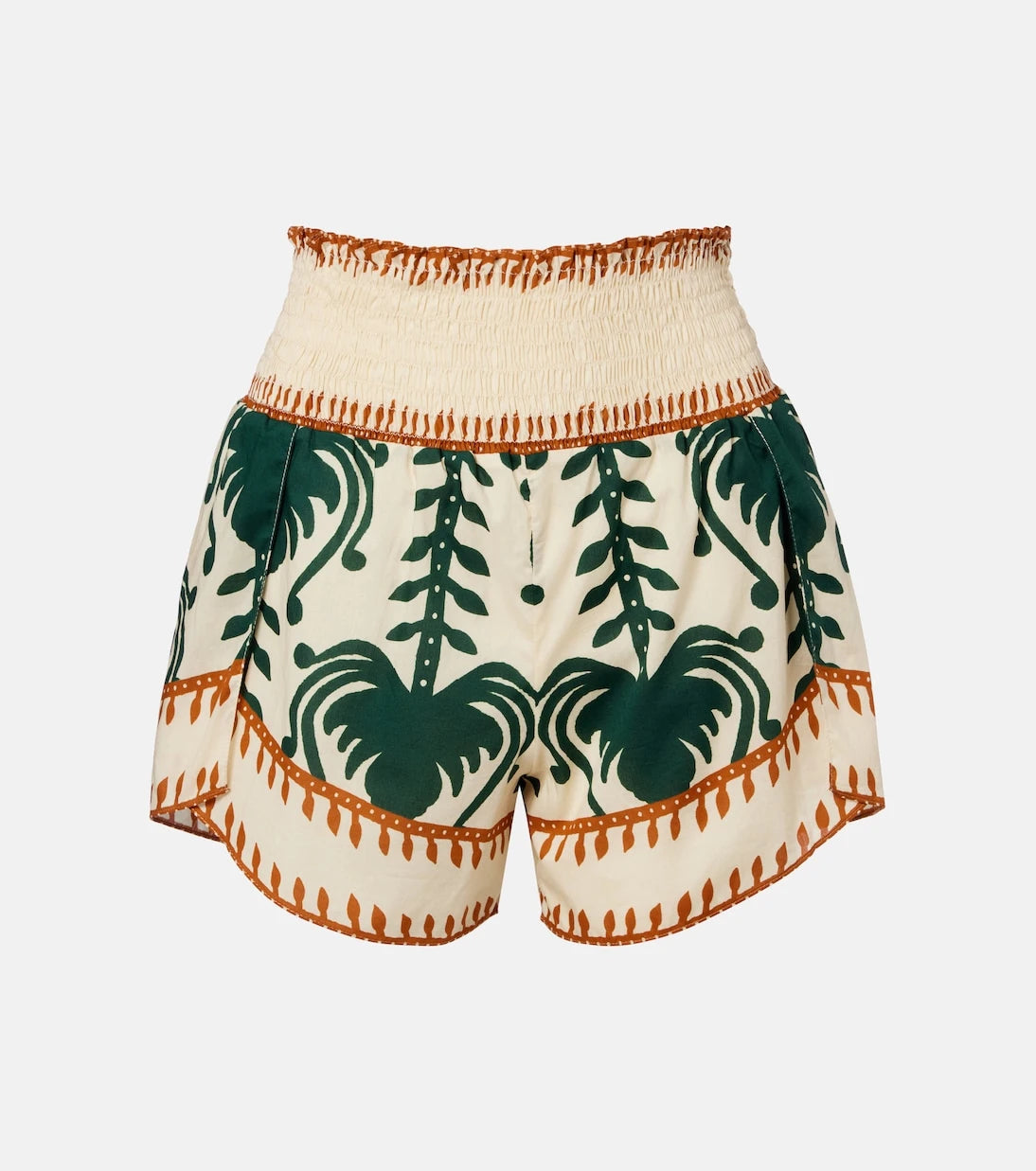 Johanna Ortiz - Printed shirred cotton shorts