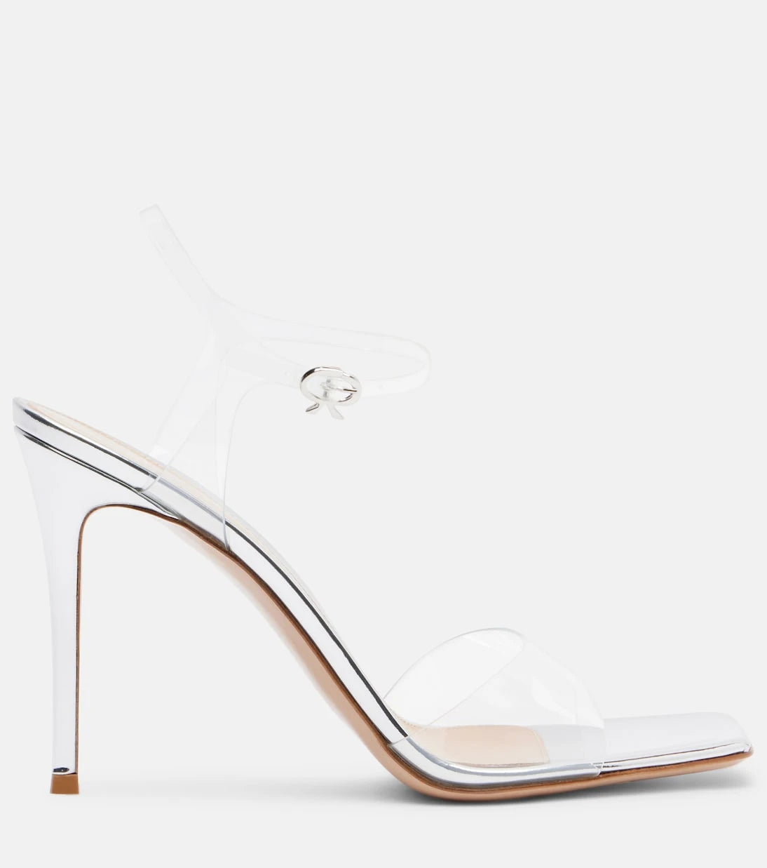 Gianvito Rossi - Cher leather-trimmed PVC slingback sandals