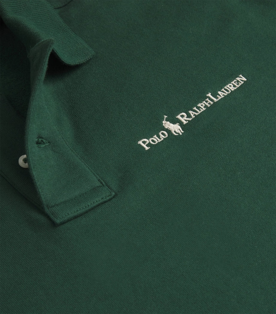 Green Cotton-Blend Collared Sweatshirt