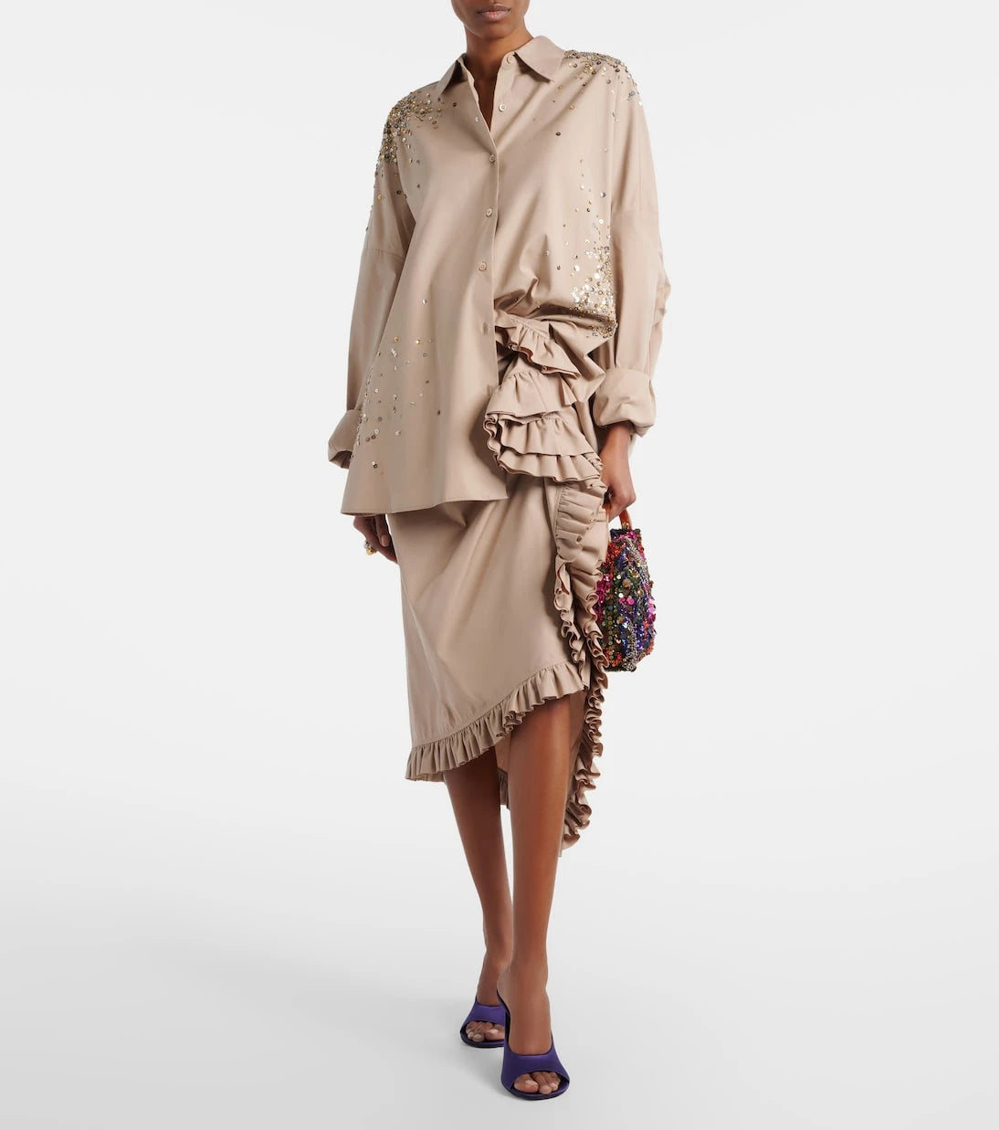 Dries Van Noten - Crisp Small sequined satin top-handle bag