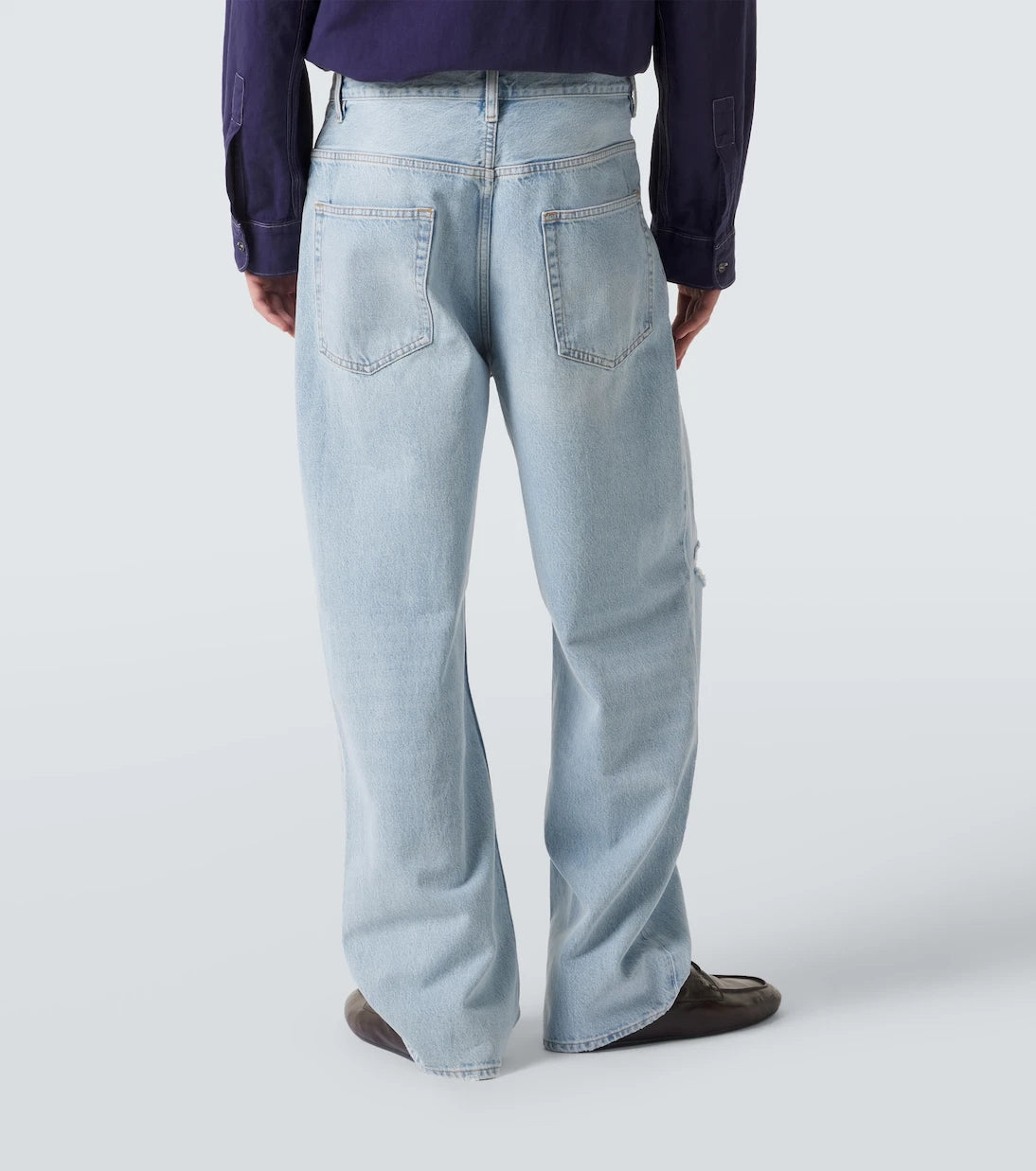 Frame - Baggy distressed wide-leg jeans