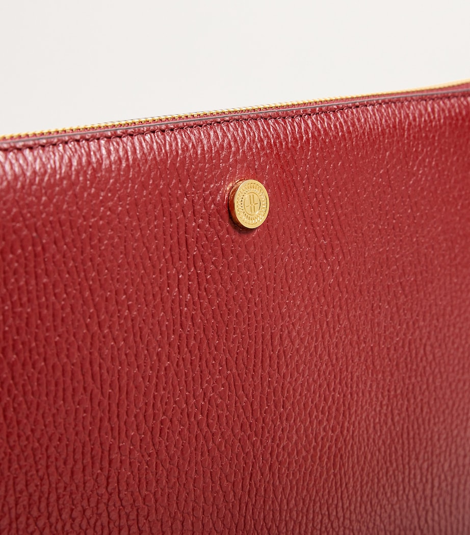Medium Pebbled Leather Pouch BURGUNDY