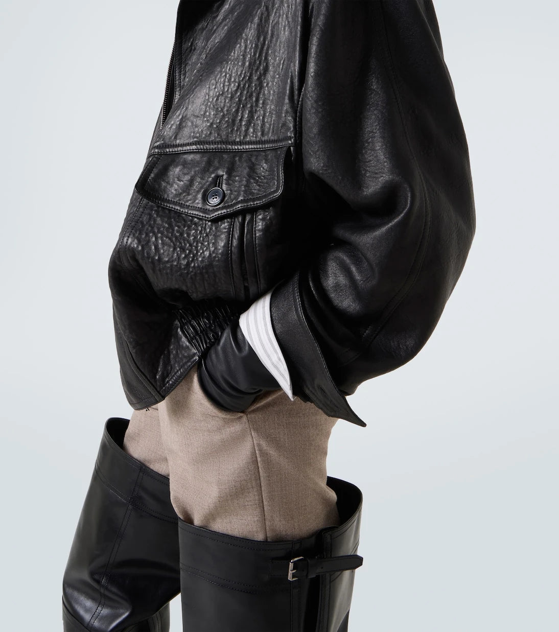 Saint Laurent - Leather bomber jacket