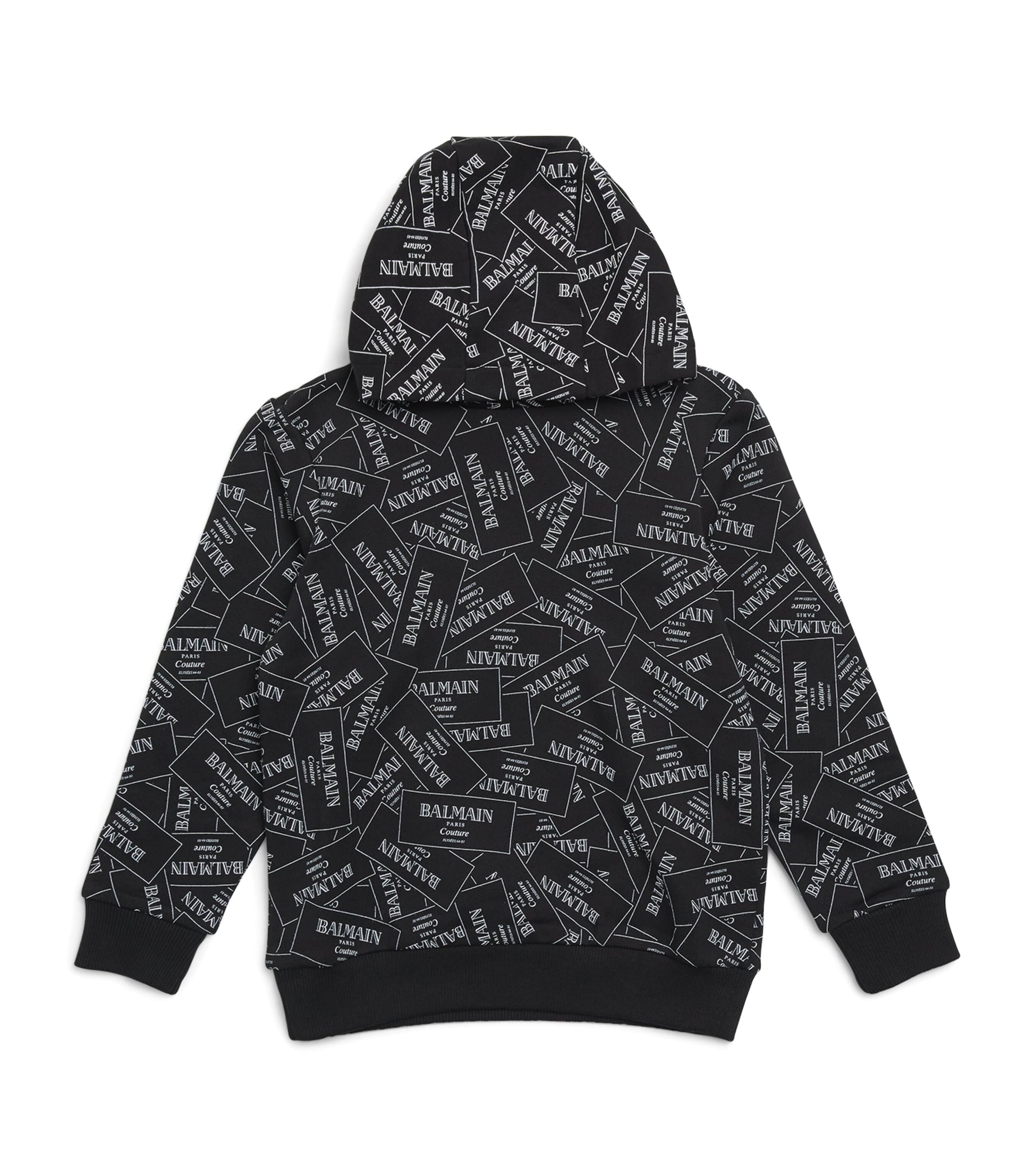 Balmain Kids Cotton Label Print Hoodie (4-14 Years)