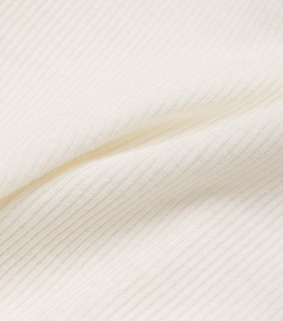 Skims Ivory Cotton Ribbed Cropped Tank Top