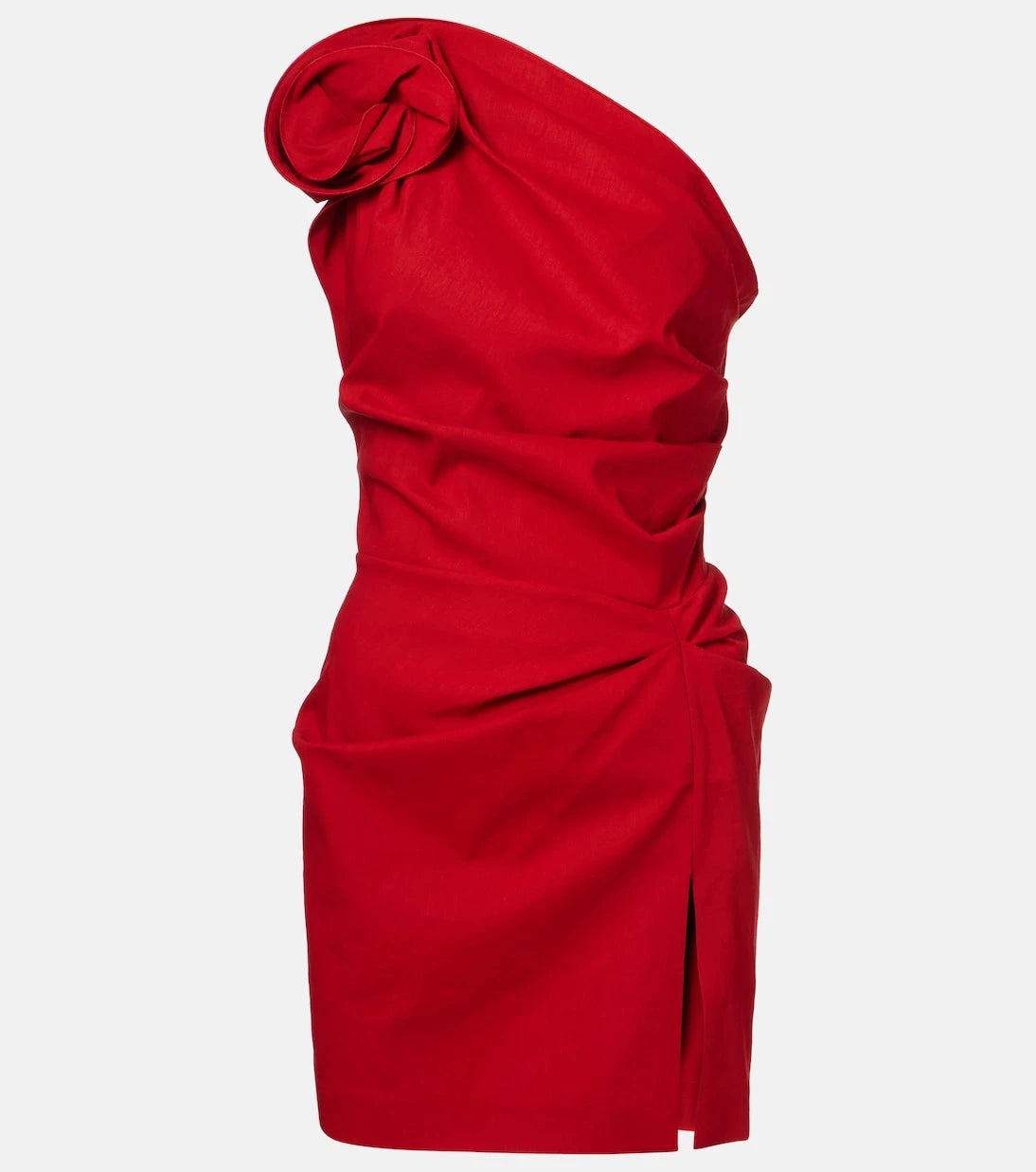 Magda Butrym - Floral-appliqué ruched one-shoulder minidress