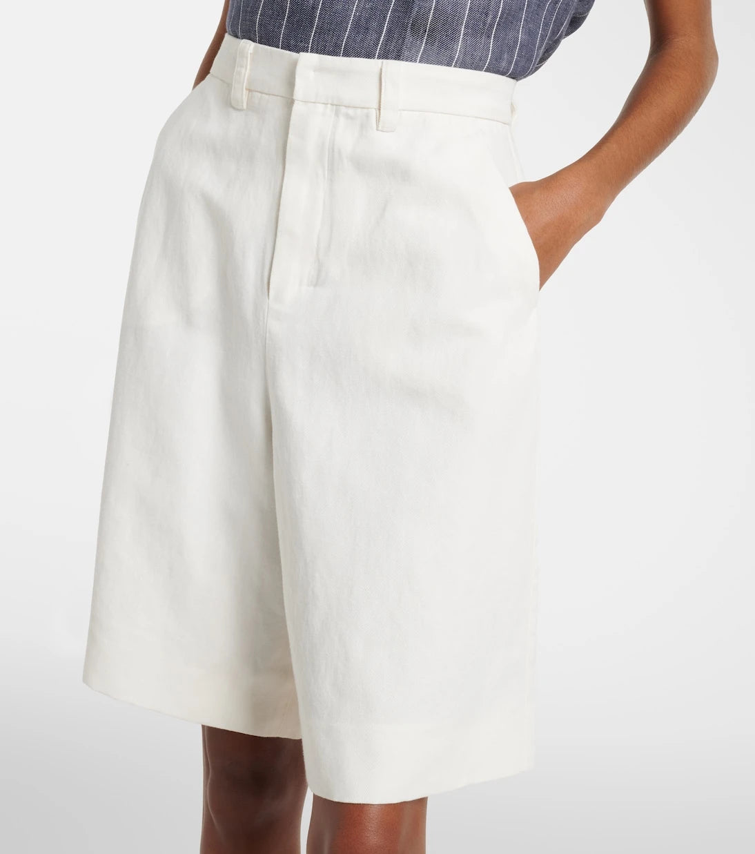 'S Max Mara - Sole cotton and linen Bermuda shorts