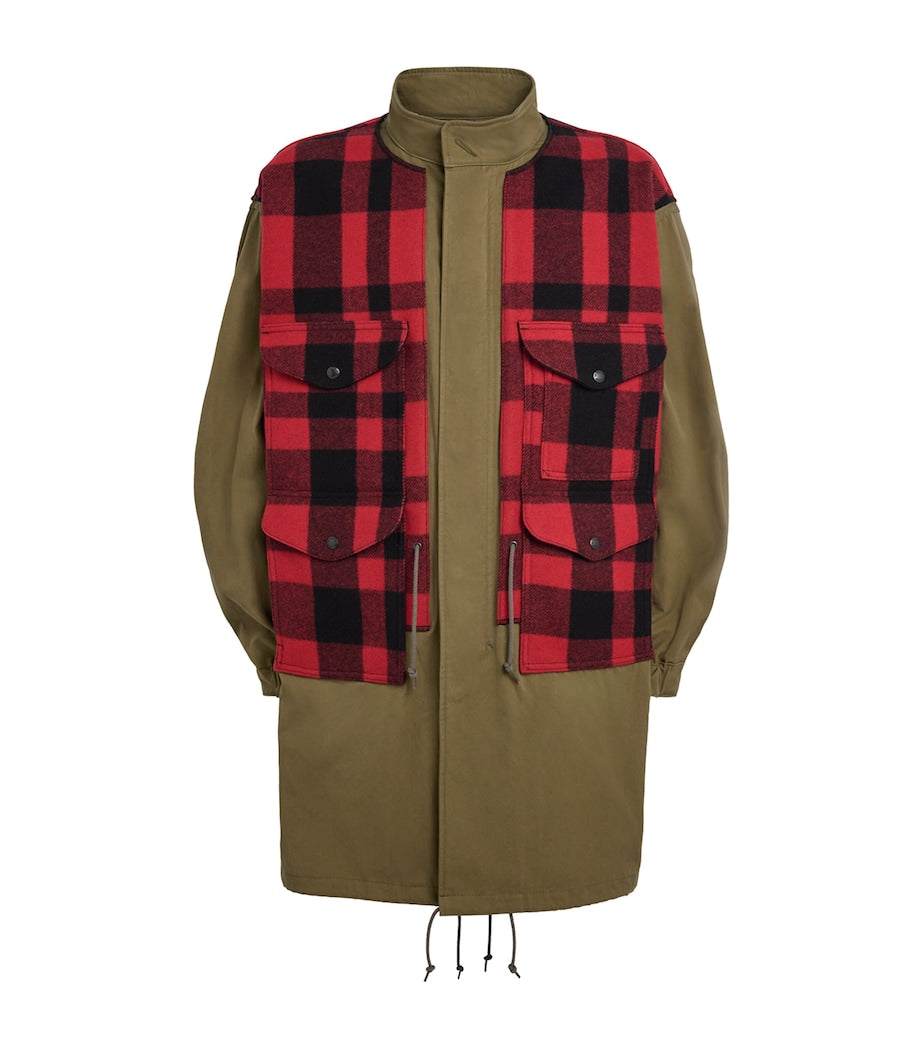Junya Watanabe MAN Green x Filson Cotton Tartan Parka Jacket