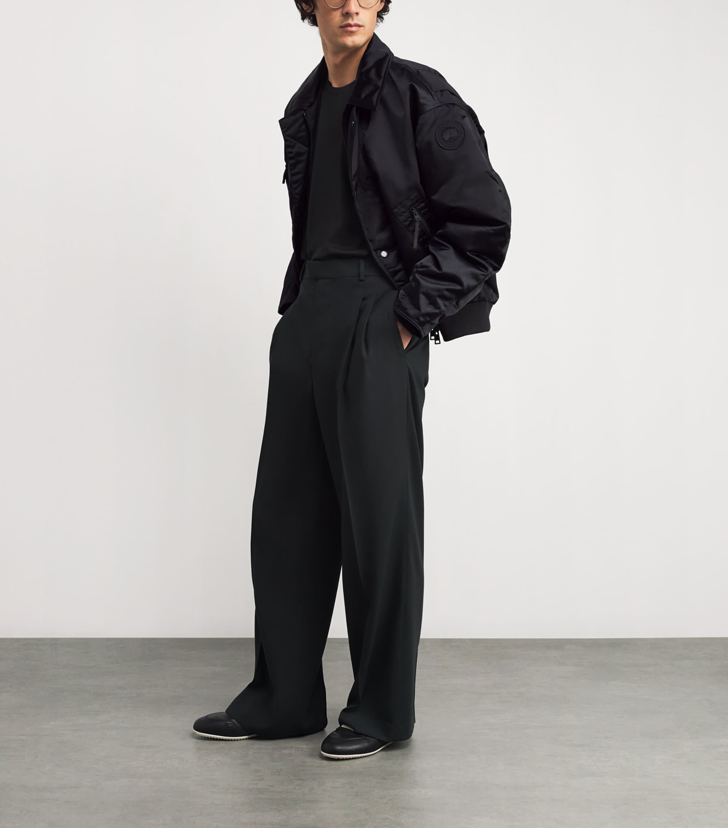 Black Down Seguin Aviator Bomber Jacket