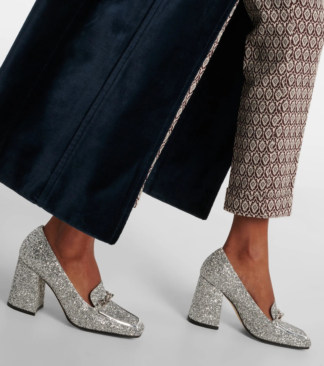 Jimmy Choo - Diamond Tilda 85 glitter loafer pumps