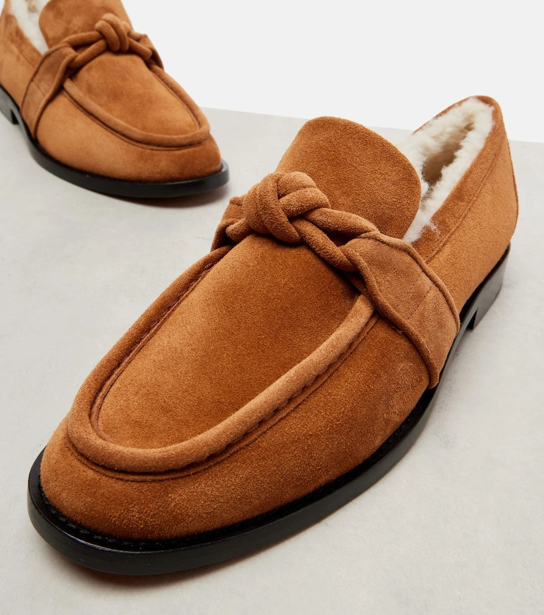 Bottega Veneta - Astaire shearling-lined suede loafers