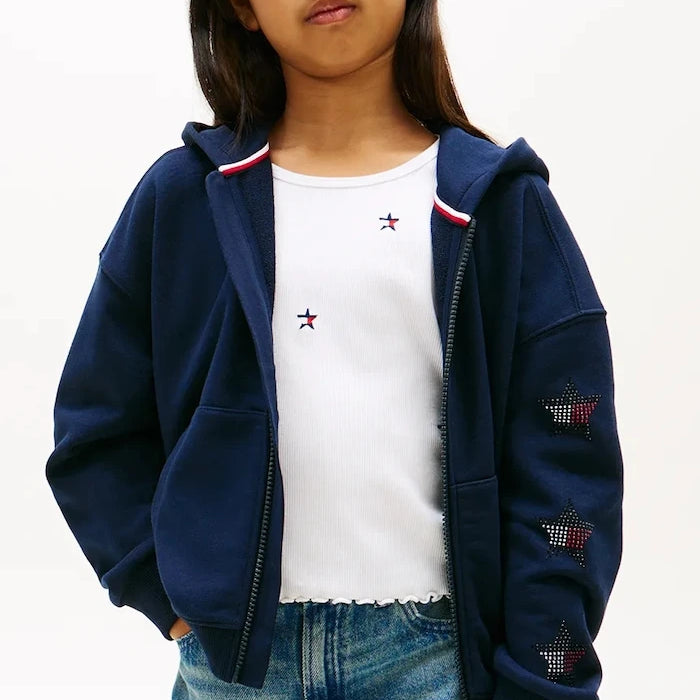 Pamuklu çocuk kapüşonlu Tommy Hilfiger sweatshirt