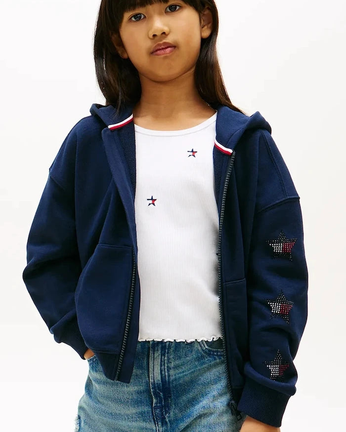 Pamuklu çocuk kapüşonlu Tommy Hilfiger sweatshirt