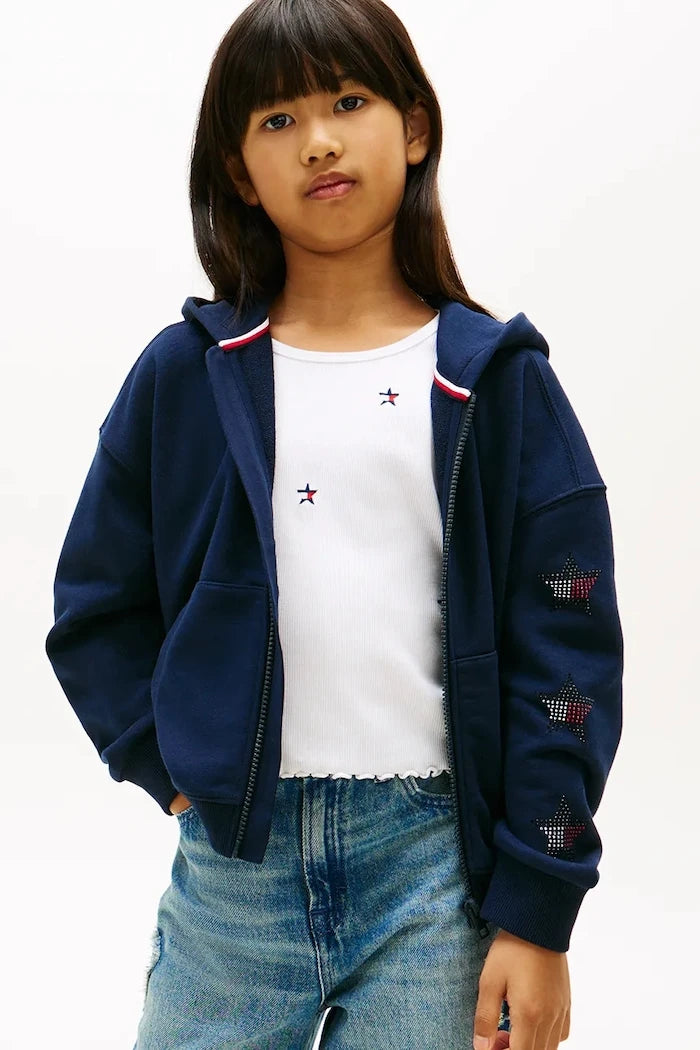 Pamuklu çocuk kapüşonlu Tommy Hilfiger sweatshirt