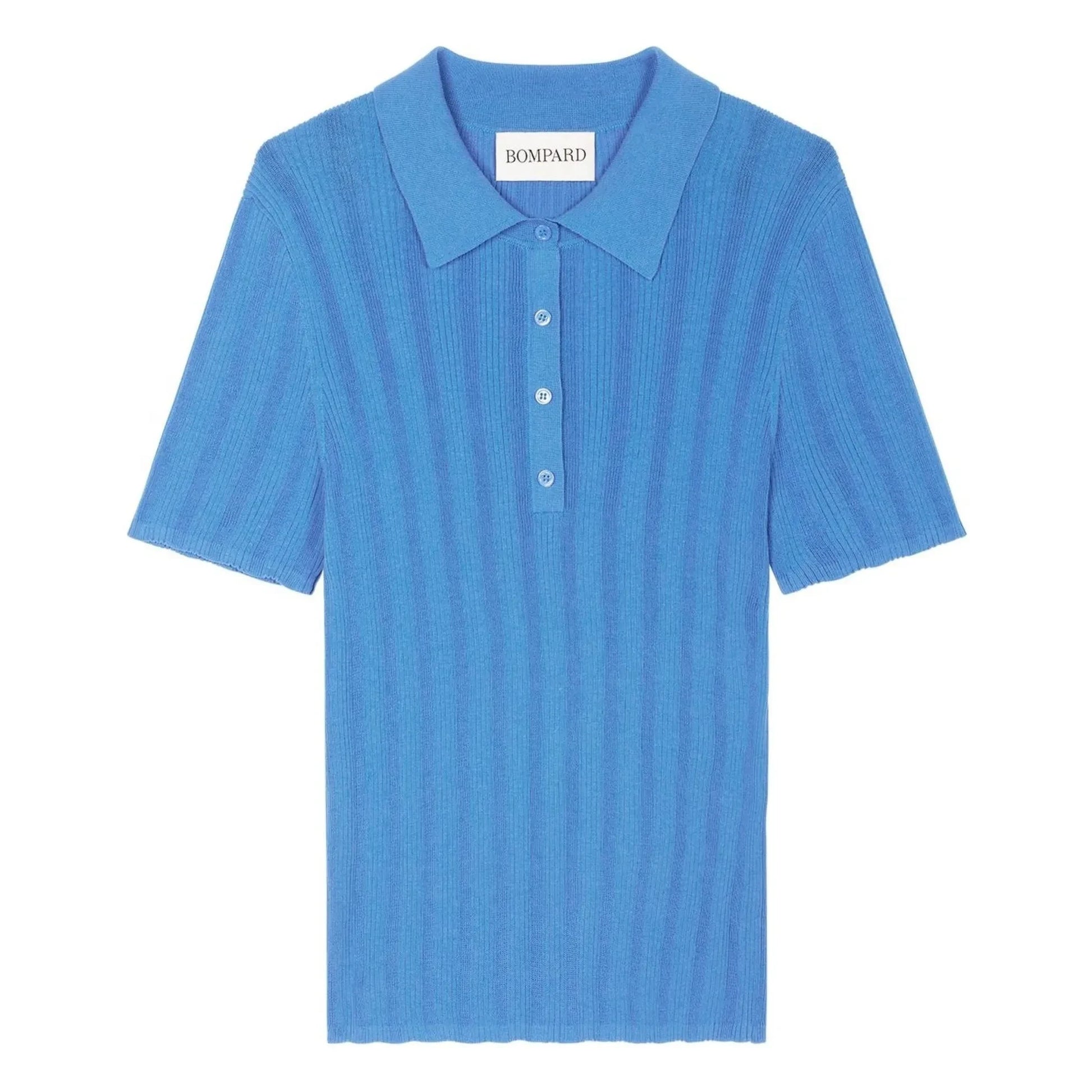 Bompard - Cotton ribbed polo shirt | Blue