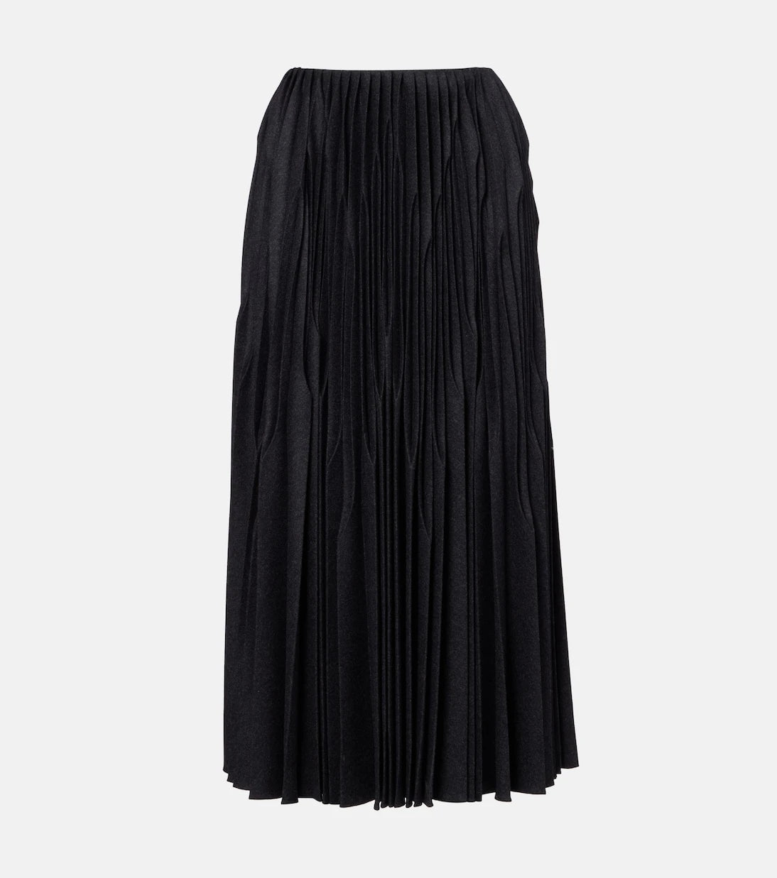 Alaïa - Pliseli yünlü flanel midi etek